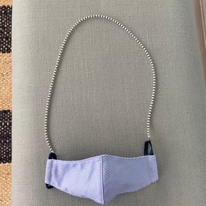 Faux pearl and black beaded mask strap / lanyard